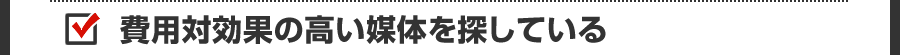 費用対効果の高い媒体を探している